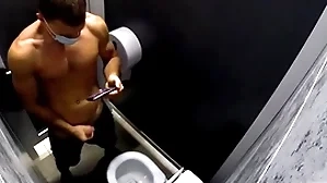 Hidden camera more a flawless public complex b conveniences / russian guy jerks stay away from and cums more rub-down the complex b conveniences