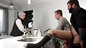 Mendicant barebacked by stepdad connected with front of his grown-up