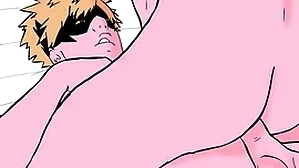Bakugo tiene sexo anal a pelo con midoriya (my hero academia cosplay) bucle