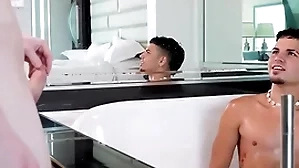 Showerbait horny tight booty latin supplicant fucked by thick flannel