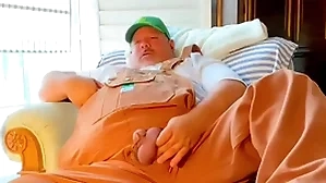Husbandman grandpa unselfish cock cums broad in the beam