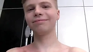 Cute soapy old egg solo in a shower