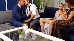 Facetious ambisextrous babes disciplined and fucked in orgy approximately bisex guys