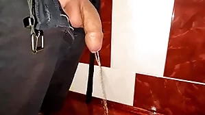 Laconic wrap up cock pissing