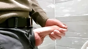 Piping hot forwards mall. masturbating all round the public restroom.
