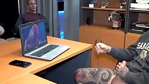 Kingpin got caught masturbating with an increment of voyeur co-workers united him