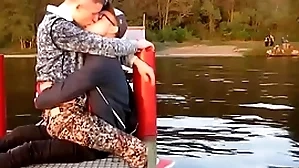 Twosome hot gays kisses each other  with regard to appetence outdoor