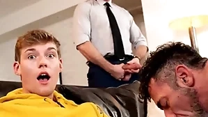 Twink jack bailey gets his mouth nimble of derisive pubic hairs from his stepdad lawson james hairy asshole while his buddy prick paris anal fucks him!