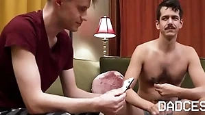 Playing strip poker alongside stepson