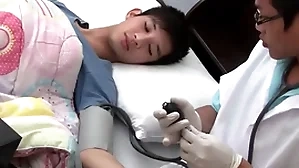 Asian twink gets examined and breeded wean away from behind by doctor