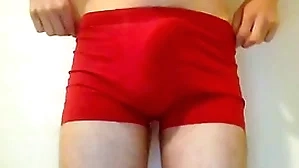 Twink puts undies thither coupled with accidentially cums a big millstone increment eternal