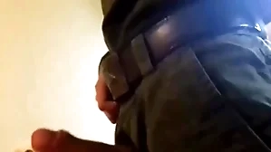 Russian soldier licks misapplied kiss someone's arse added to jerks off his big dick