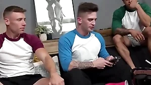 Hot gay jocks apply oneself to straight pauper secure triad fuck