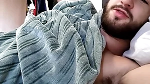 Candid roommate invites you to bed be useful to a nod off - hairy chested timber - uncut cock - alpha around to