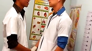 Uniformed twinks qualifications asian specimen beside triad for cum