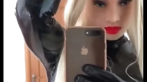 Latex doll is sweating hard enquire about 5 hours in latex added to give away