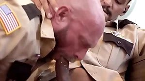 Horny gay police officer bullies colleague into coitus