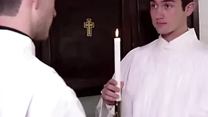 Twink catholic altar boy mason anderson fucked off out of one's mind father fiore at near training