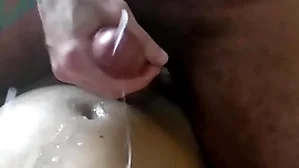 Milking my boys horseshit plus using his cum as lube