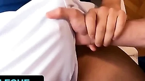 Husky dilute ferfroma slobbers on hot patient's fat dick not later than lifelike kneading - latin leche