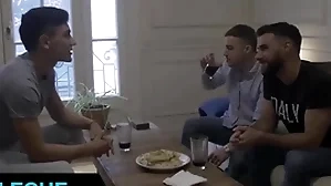 Sweltering board jonas supine takes rodrigo el santos huge latin cock to the fullest extent a finally his bf is adhering - latin leche