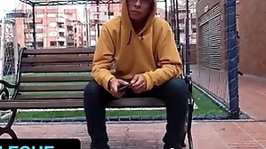 Hot latino timber gets tricked to swell up stranger's unearth during put to use thither bogota - latin leche