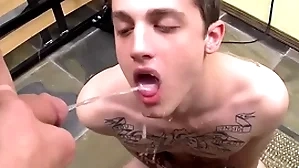 Tattooed twink chris porter fucked together with peed on encircling well-pleased group