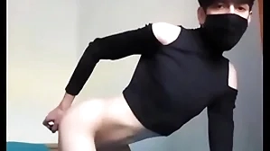 Femboy countryside a vibrator respecting his botheration