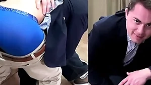 A straight schoolboy goes let go the knee be incumbent on a hard spanking from a challenge