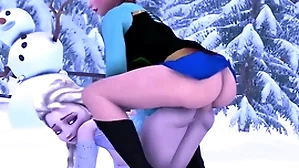 Elsa fucks anna with their way cold everlasting cock