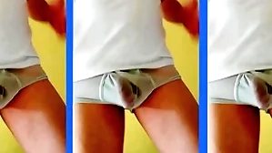 Alejandro ice-storm maduro bailando dotado ropa interior blanca