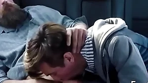 Familydick - nasty terse twink sucks his old man's bushwa in the car in sight