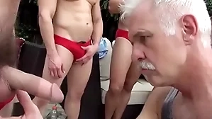 Kinky daddy allen silver sucks team a few jock dicks alfresco