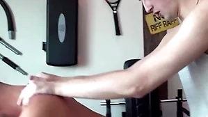 Reece’s 2 mates visiting, fuck n creampie unaffected by floor!