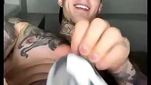 Jakipz in a jock strap playing thither his bulge and cumming