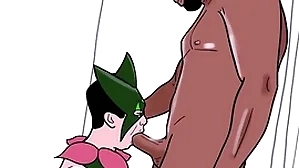 Happy-go-lucky dresses up as meowscarada and eats a dark man's cock (loop)
