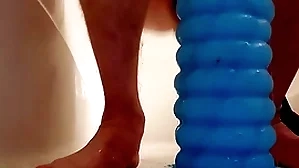 Twink takes massive toy in his ass
